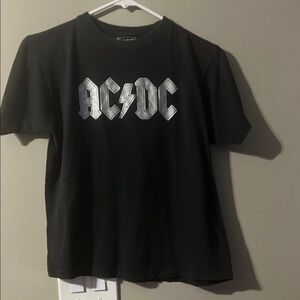 AC/DC Black T-Shirt with Silver Logo